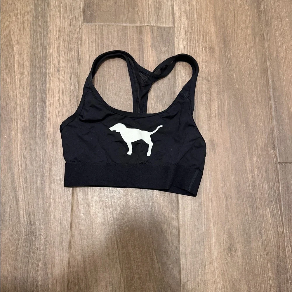 Victoria's Secret Black Dog Graphic Sports Bra - Picture 1 of 2